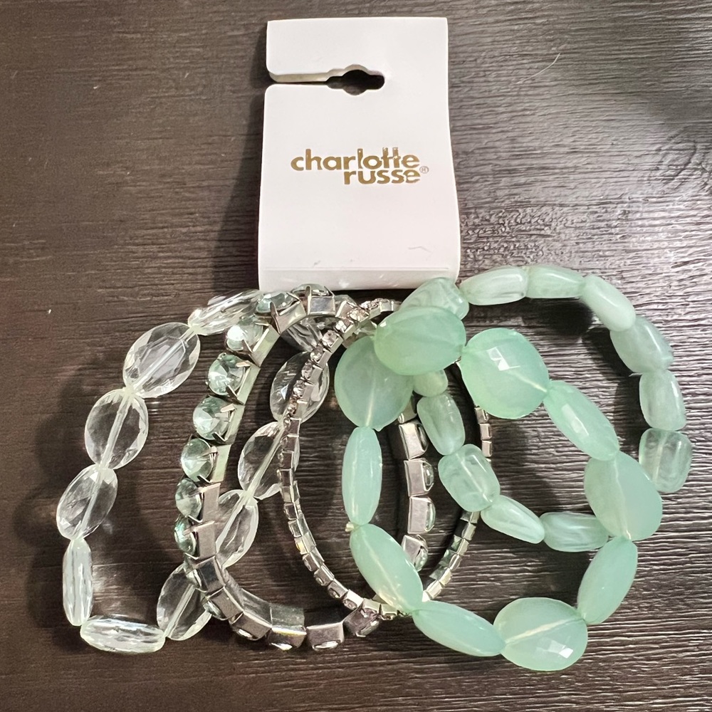 Charlotte Russe Teal Stackable Stretch Bracelets - New